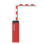 Barrier gates with curved boom pole