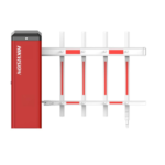 Barrier gates with fence boom pole