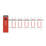 Barrier gates with fence boom pole and arrow indicator