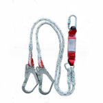 Energy Absorbing Lanyard Double Hooks, With D Ring And Twisted Rope